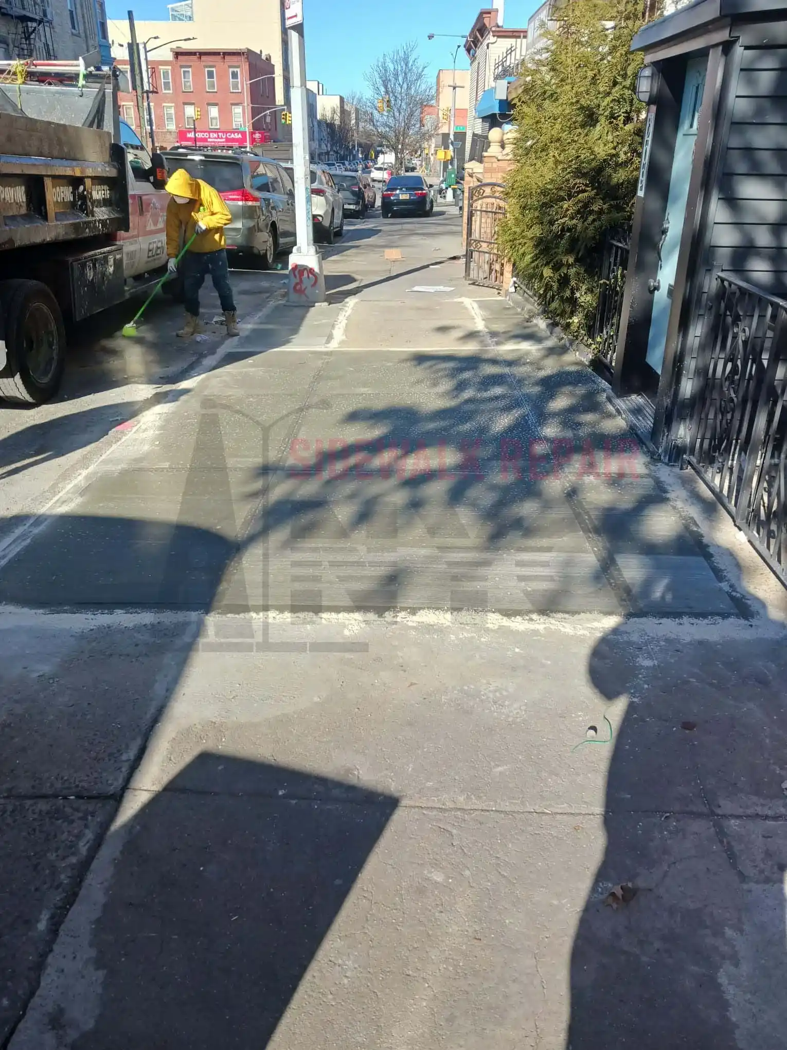 picture of repaired sidewalk in New York City